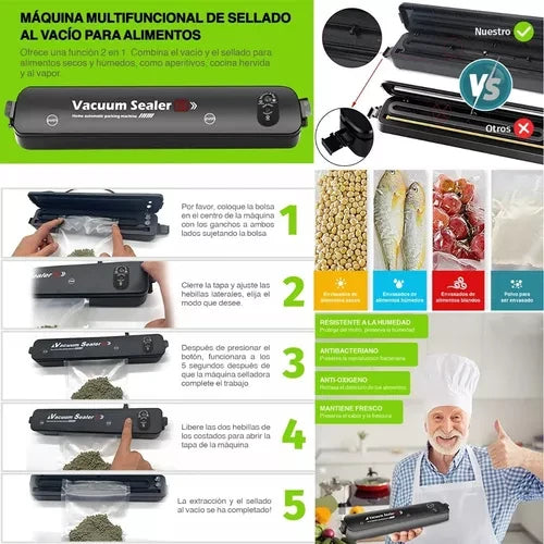 Maquina de Sellar Al Vacío Conserva Alimentos